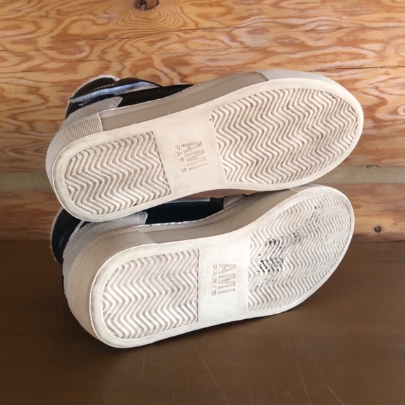 AMI ALEXANDRE MATTIUSSI Black and White ADC Hight Top Sneakers size 36 LIKE NEW - Picture 10 of 12
